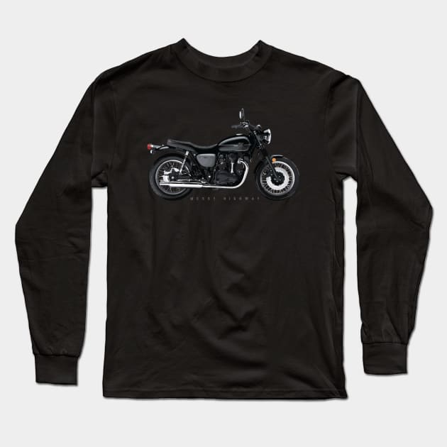 Kawasaki W800 Street 19 black, sn Long Sleeve T-Shirt by MessyHighway